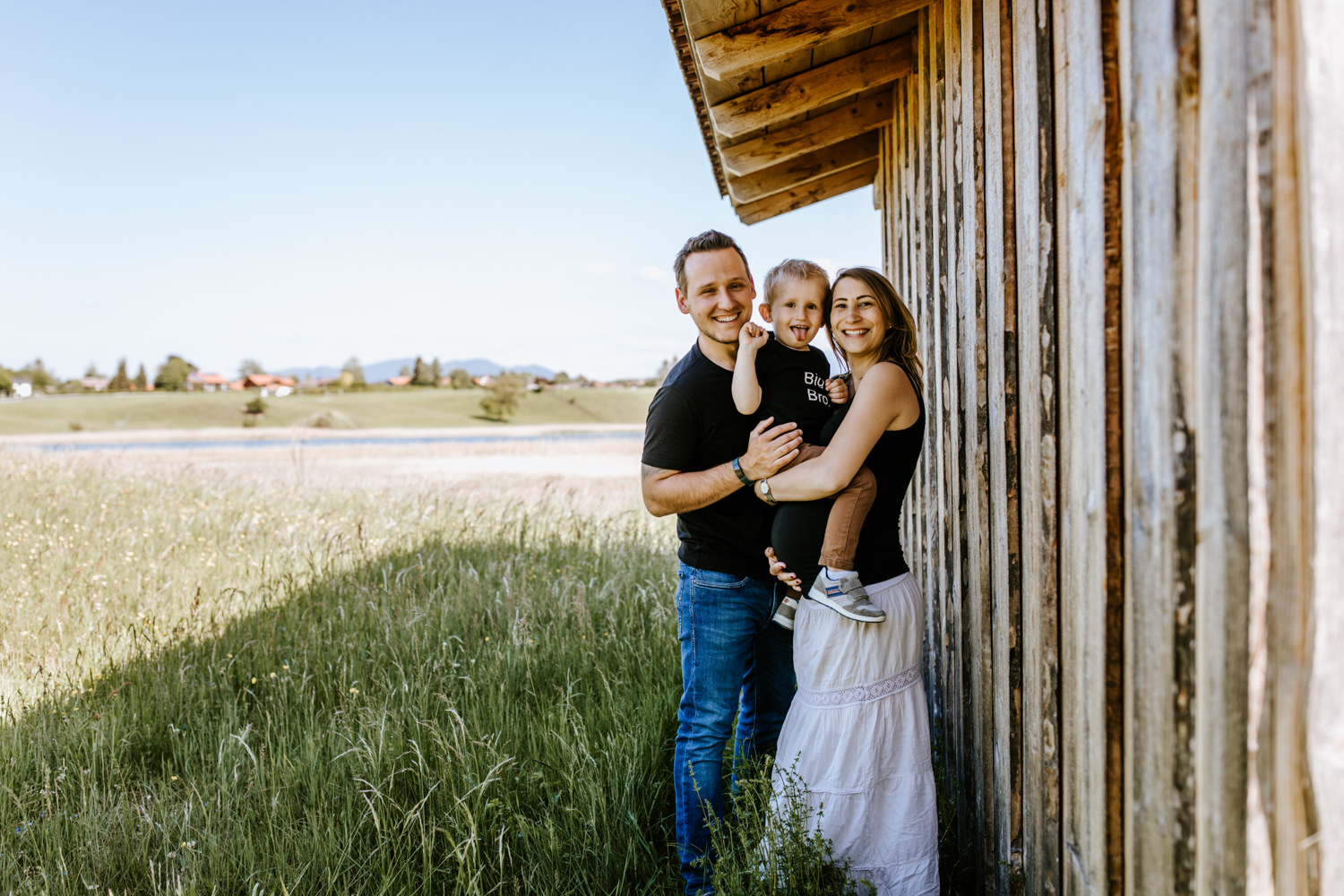 Familie Fotos am See in der Nähe von Penzberg