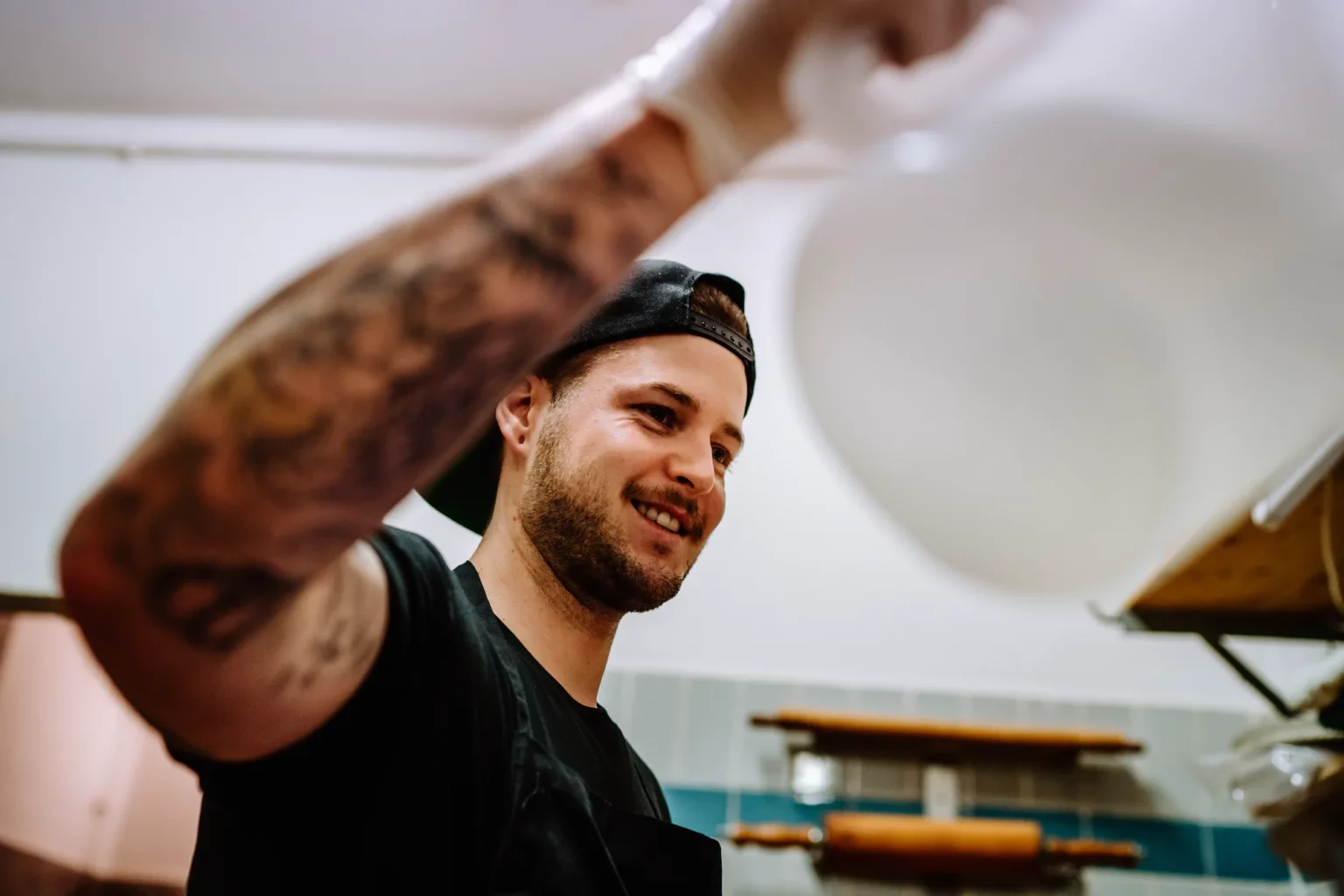 Mitarbeiter bei der Arbeit bei Sammys Berliner Donuts